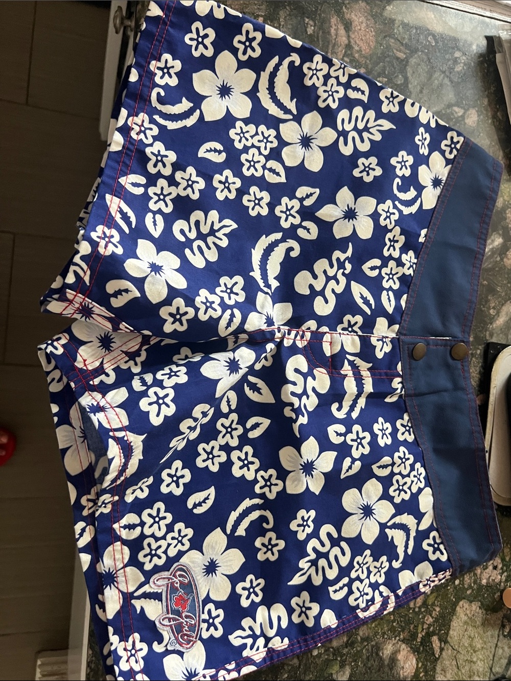 Blue Floral Women's Jean Shorts